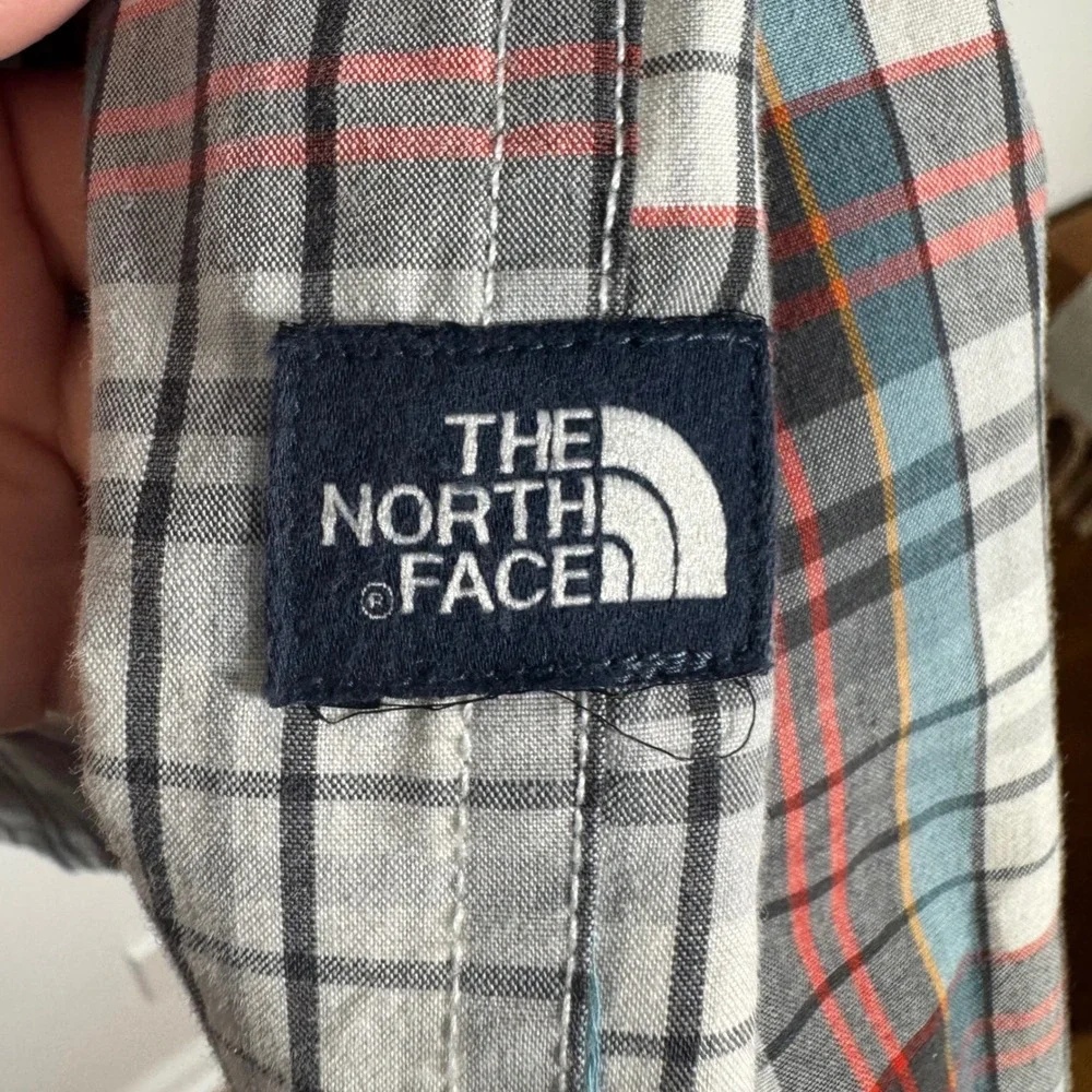 The North Face Mens Plaid Short Sleeve Button Down Shirt Blue Red White Plaid L